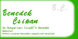 benedek csipan business card